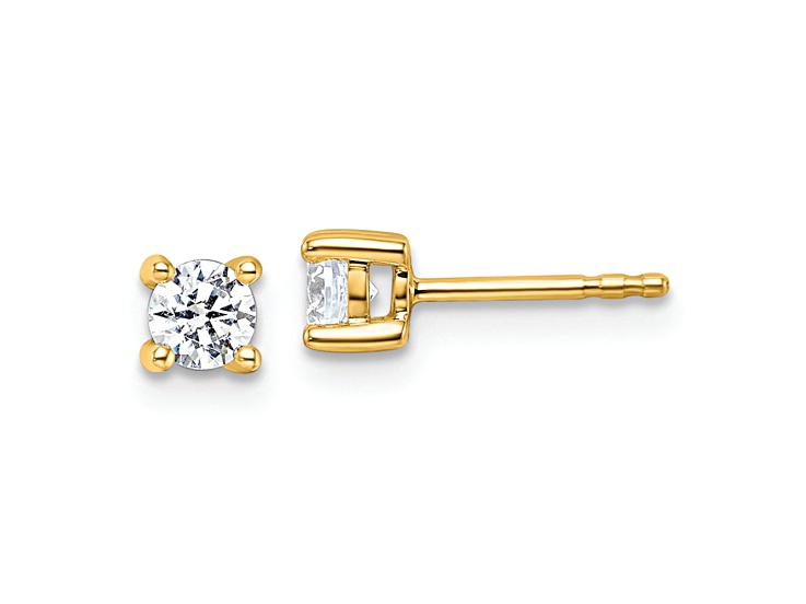10k Yellow Gold 3.9mm Round 4-Prong 0.46ctw Diamond Stud Earrings