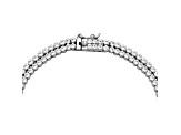 White Lab Created Sapphire Rhodium Over Sterling Silver Tennis Bracelet 6.24ctw