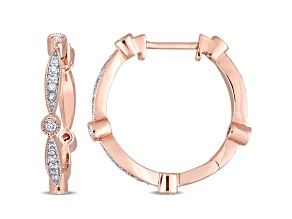 0.33ctw Diamond Hoop Earrings in 10k Rose Gold