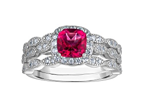 Pink Topaz Sapphire Sterling Silver Ring 1.90ctw