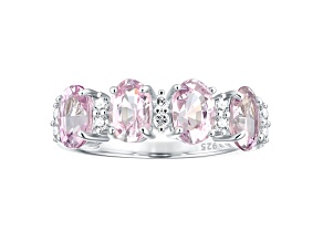 Grey Spinel Rhodium Over Sterling Silver Band Ring 2.33 Cttw