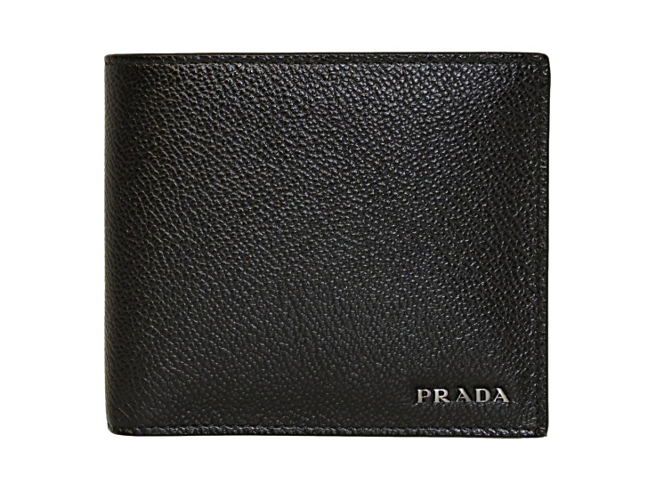 【再入荷】 Prada Black Wallet Bifold Leather Grain Micro Vitello 小物