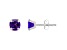 5mm Cushion Amethyst Rhodium Over 10k White Gold Stud Earrings