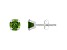 5mm Cushion Peridot Rhodium Over 10k White Gold Stud Earrings