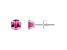 5mm Cushion Pink Topaz Rhodium Over 10k White Gold Stud Earrings