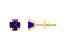 5mm Cushion Amethyst 10k Yellow Gold Stud Earrings