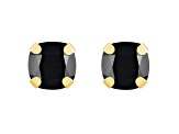 5mm Cushion Black Onyx 10k Yellow Gold Stud Earrings