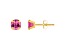 5mm Cushion Pink Topaz 10k Yellow Gold Stud Earrings