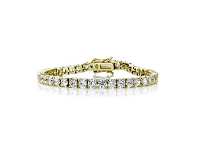Clear Cubic Zirconia, 14K Gold over Sterling Silver Tennis Bracelet