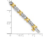 14K Yellow and White Gold Lab Grown Diamond VS/SI GH, Tennis Bracelet