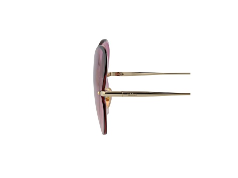 Chloe Cat Eye Rimless Frame Gold Tone Sunglasses with Purple  display picture 1