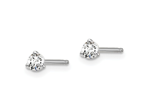 14K White Gold Lab Grown Diamond 1/5ctw VS/SI GH 3 Prong Earrings