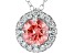 Pink And White Lab-Grown Diamond 14kt White Gold Halo Pendant 1.00ctw.