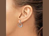 14k Two-tone Gold Moon and Stars Circle Diamond Dangle Earrings