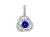 14K White Gold Tanzanite and Diamond Pendant 1.29ctw