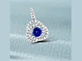 14K White Gold Tanzanite and Diamond Pendant 1.29ctw