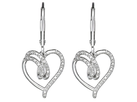 White Diamond Accent Rhodium Over Sterling Silver Heart
