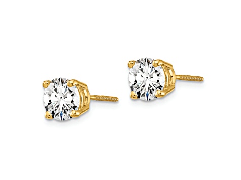 14K Yellow Gold Lab Grown Diamond 2ct. VS/SI GH+, Screw Back Earrings