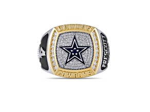 NFL True Fans Dak Prescott Ring 0.50ctw Diamonds, Sterling Silver With 10K Gold Accent