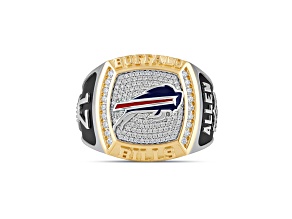 NFL True Fans Josh Allen Ring 0.50ctw Diamonds, Sterling Silver With 10K Gold Accent