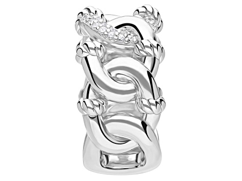 Judith Ripka 0.45ctw Bella Luce® Diamond Simulant Rhodium Over Sterling Silver Linked Band Ring