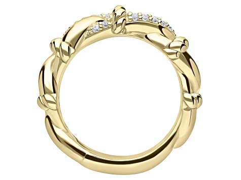 Judith Ripka 0.45ctw Bella Luce® Diamond Simulant 14K Yellow Gold Clad Linked Band Ring