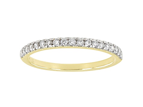 White Lab-Grown Diamond 14k Yellow Gold Band Ring 0.25ctw