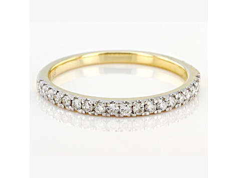 White Lab-Grown Diamond 14k Yellow Gold Band Ring 0.25ctw