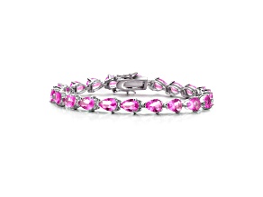 Pink Cubic Zirconia, Sterling Silver Tennis Bracelet