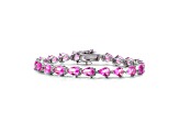 Pink Cubic Zirconia, Sterling Silver Tennis Bracelet