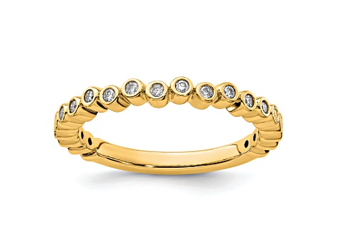 14K Yellow Gold Stackable Expressions Diamond Ring 0.11ctw