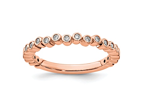 14K Rose Gold Stackable Expressions Diamond Ring 0.11ctw