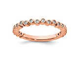 14K Rose Gold Stackable Expressions Diamond Ring 0.11ctw