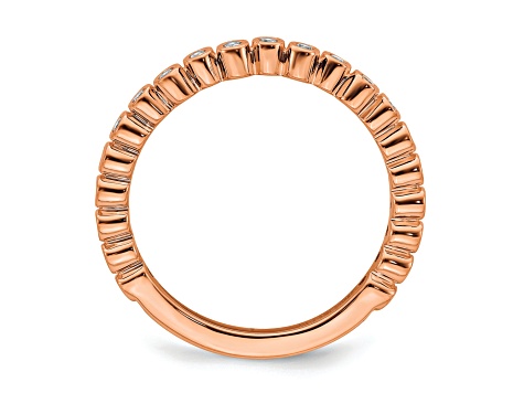 14K Rose Gold Stackable Expressions Diamond Ring 0.11ctw