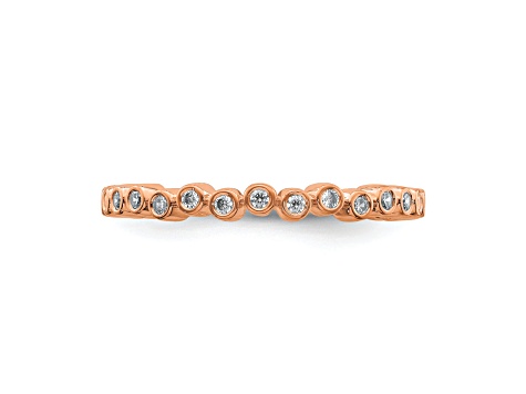 14K Rose Gold Stackable Expressions Diamond Ring 0.11ctw