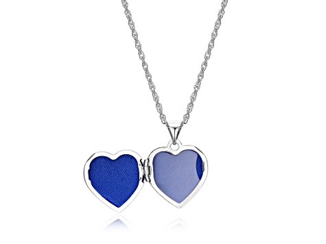 White Diamond Accent Rhodium & 18k Yellow Gold Over Sterling Silver Heart Locket Pendant With Chain