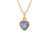 Blue Lab Created Spinel 14K Yellow Gold Over Sterling Silver Pendant 0.67ctw