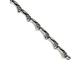 Stainless Steel Antiqued Dragon 8.25-inch Bracelet