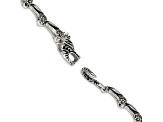 Stainless Steel Antiqued Dragon 8.25-inch Bracelet