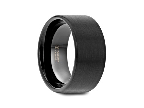 SAN ANTONIO Flat Black Tungsten Carbide Band with Brushed Finish 12mm