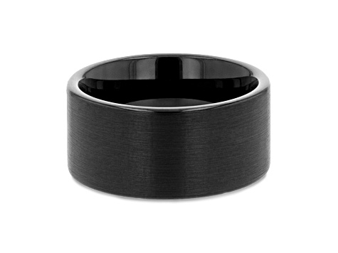 SAN ANTONIO Flat Black Tungsten Carbide Band with Brushed SAN ANTONIO Flat Black Tungsten Carbide Band with Brushed