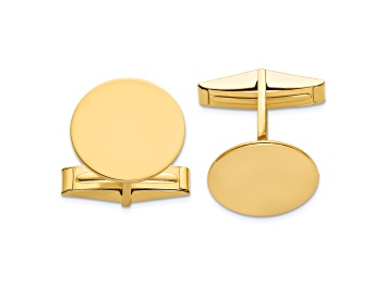 Picture of 14K Yellow Gold Men's Circular Polished Cuff Links