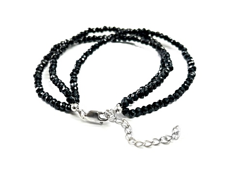 Black Spinel Sterling Silver Bracelet 40.00ctw