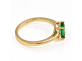 1.09 Ctw Emerald With 0.06 Ctw White Diamond Ring in 14K YG