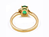 1.09 Ctw Emerald With 0.06 Ctw White Diamond Ring in 14K YG