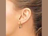 10k Yellow Gold 0.74ctw Ruby July Birthstone and White Sapphire Dangle Earrings