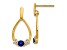 10k Yellow Gold 0.7ctw Blue Sapphire September Birthstone and White Sapphire Dangle Earrings