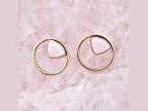 Barse Jewelry Pink Opal Gold Tone Circle Stud Earrings