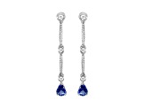 18K White Gold Tanzanite and Diamond Earrings  1.34ctw