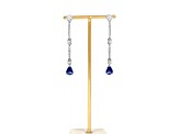 18K White Gold Tanzanite and Diamond Earrings  1.34ctw